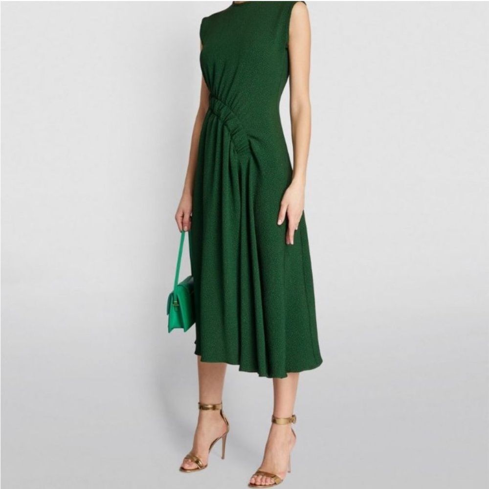 Edeline Lee Designer Pina dress in Dark Green, US 8 NWT